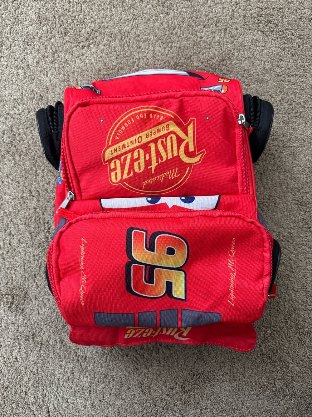 Rust-eze Lightning McQueen Red Backpack - Picture 2 of 4